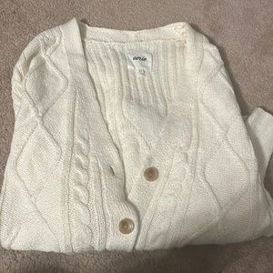 BRAND NEW white aerie cardigan with buttons in front.